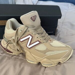 New Balance Tan and White Athletic Shoes